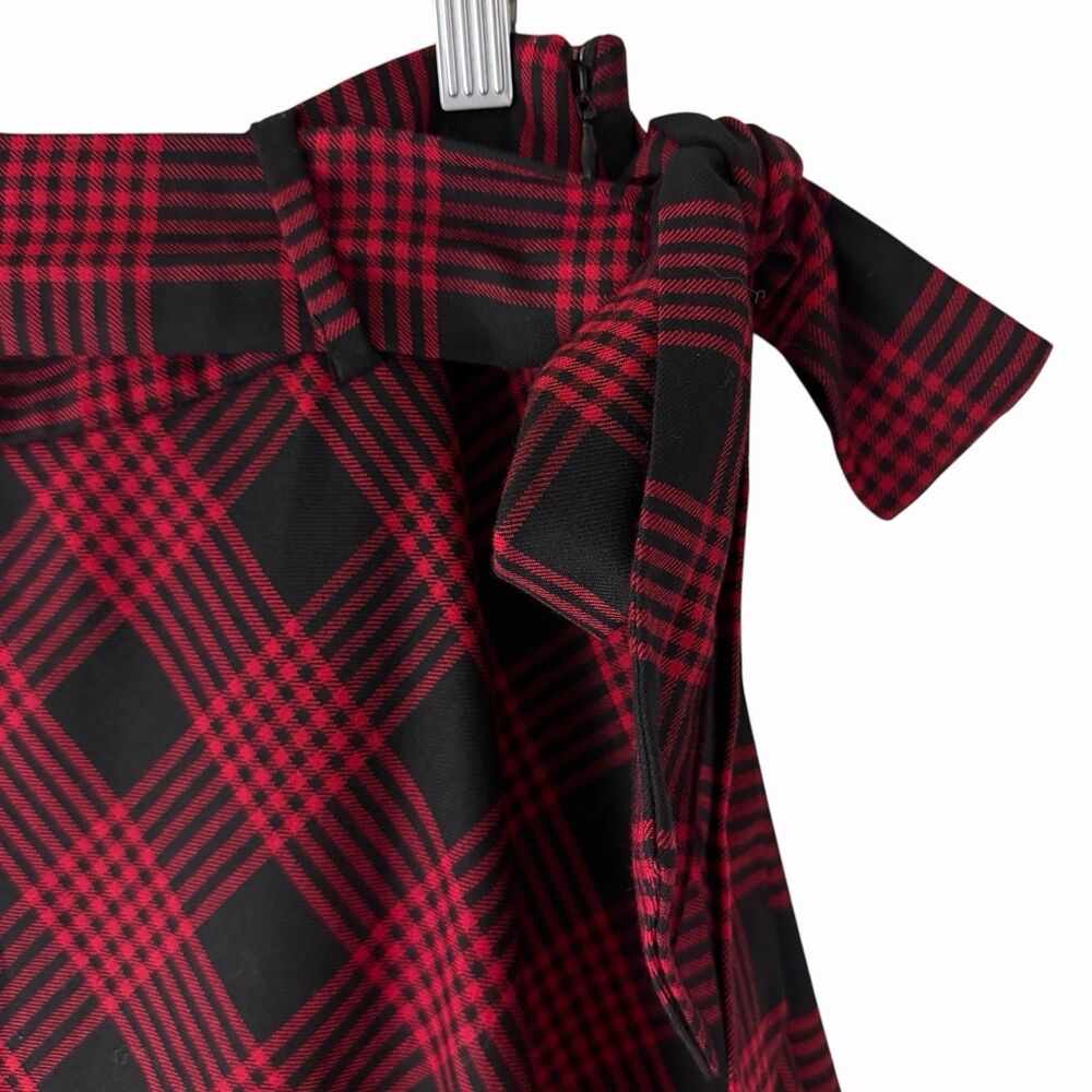 NWT Talbots Red & Black Plaid Wool Blend A-Line Skirt - Size 8 Preppy Holiday - Picture 3 of 12